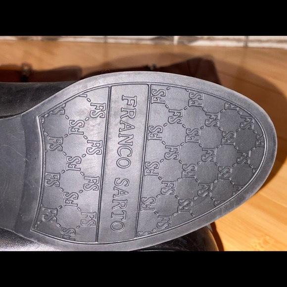 Franco Sarto Leather Corbeit 2 Black/Brown Knee High Riding Boots size 6M - Picture 9 of 16